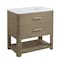 James Martin Vanities Lucian 36in Single Vanity, Carbon Oak w/ 3 CM White Zeus Quartz Top D704-V36-PBO-3WZ - alternate 2